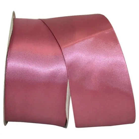 JAM Paper 2.5'' x 50yd. Double Face Satin Ribbon Colonial Rose {1}