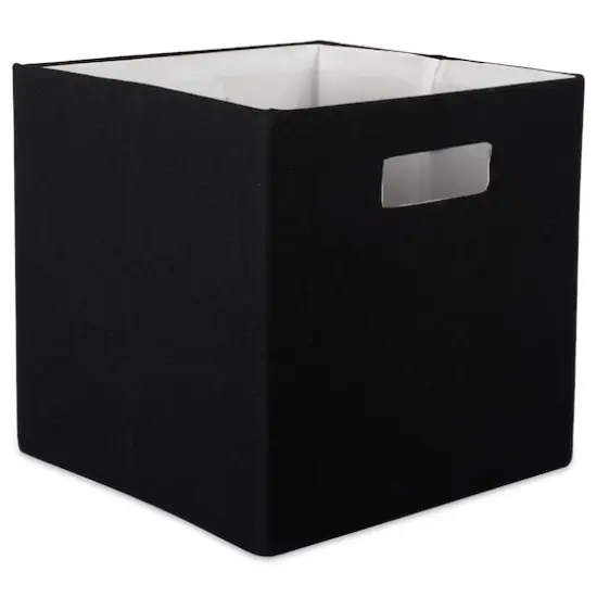 DII&reg; 13" Polyester Solid Storage Cube Black {1}