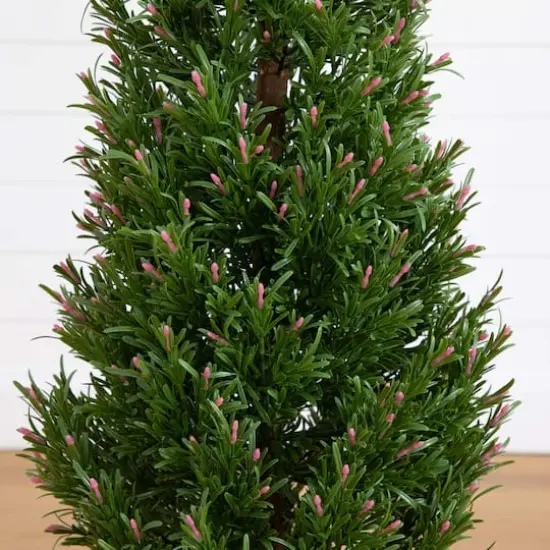 4ft. Potted UV Resistant Rosemary Cone Topiary Tree {4}