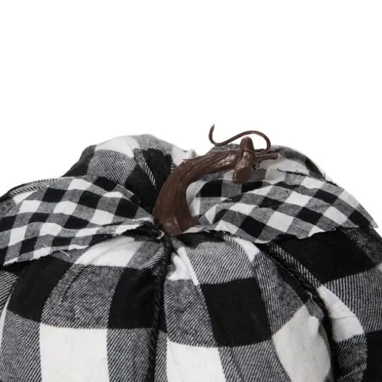 6.25" Black & White Buffalo Check Pumpkin Tabletop D&eacute;cor {3}