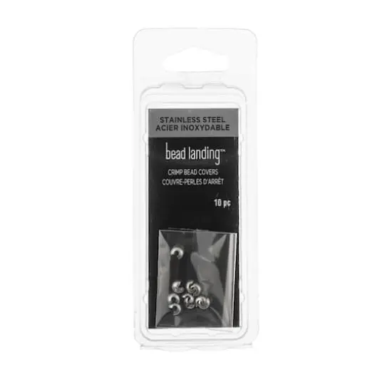 3mm Metal Crimp Bead Covers, 10ct. by Bead Landing&trade; Stainless Steel {1}