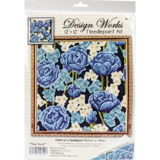 Design Works&trade; Blue Roses Needlepoint Kit {1}