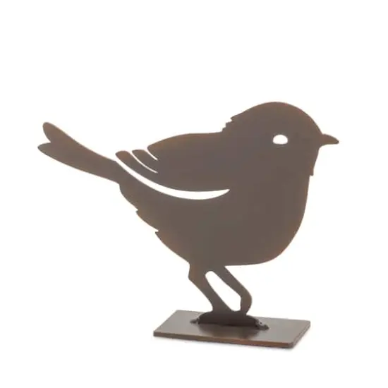 Brown Metal Bird Figurine Set {3}