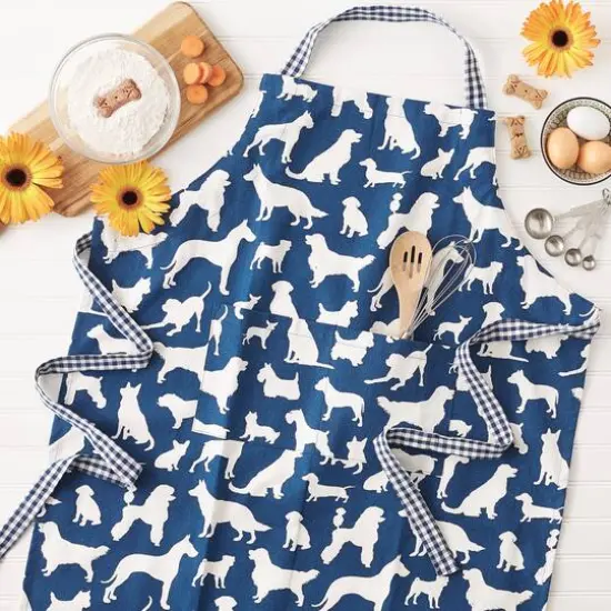 DII&reg; Dog Print Chef Apron Navy {7}