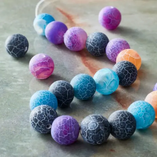 Multicolor Crackled Agate Round Beads, 10mm by Bead Landing&trade; {3}
