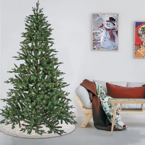 7.5ft. Pre-lit Artificial Feel Real&reg; Merryweather Fir Hinged Tree, Clear Lights {3}