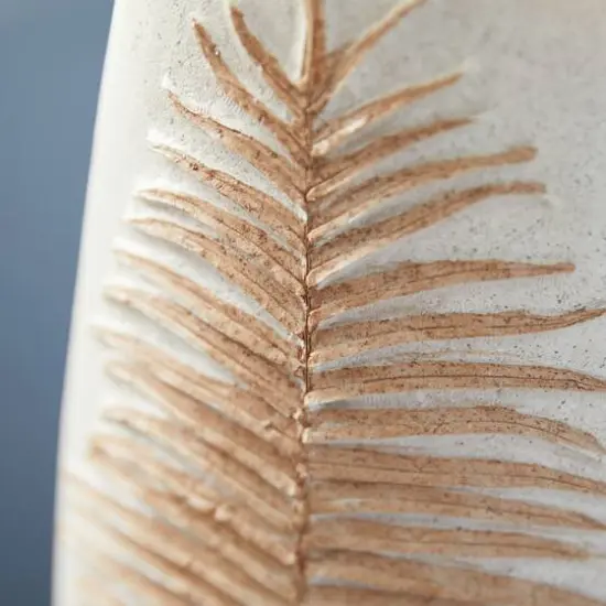 White Polystone Boho Style Vase, 25" x 9" x 8" {6}