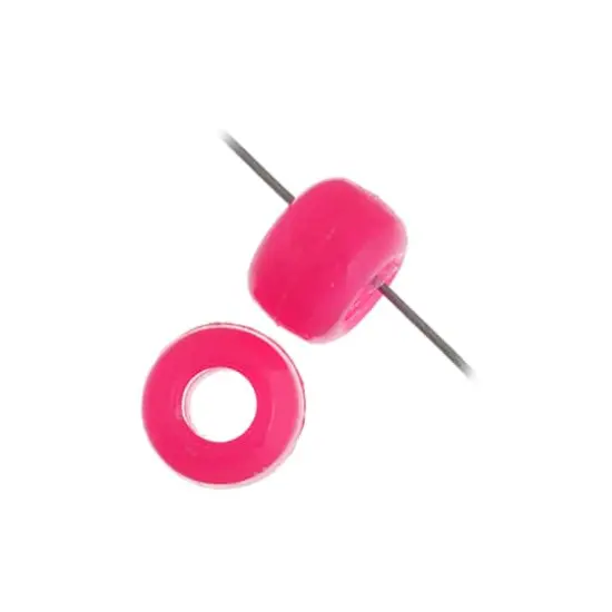 John Bead 9mm Opaque Plastic Pony Beads, 1,000ct. Light Cerise {4}