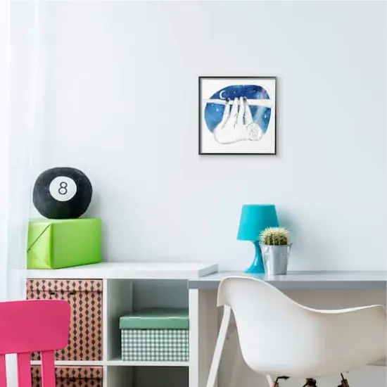 Stupell Industries Sloth Hanging Under Blue Night Starry Sky, 12" x 12" {3}