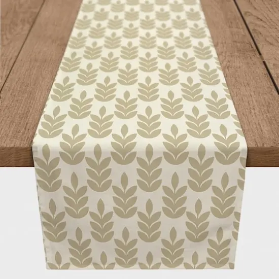 Gold Leaf Pattern 16" x 90" Cotton Twill Runner {1}