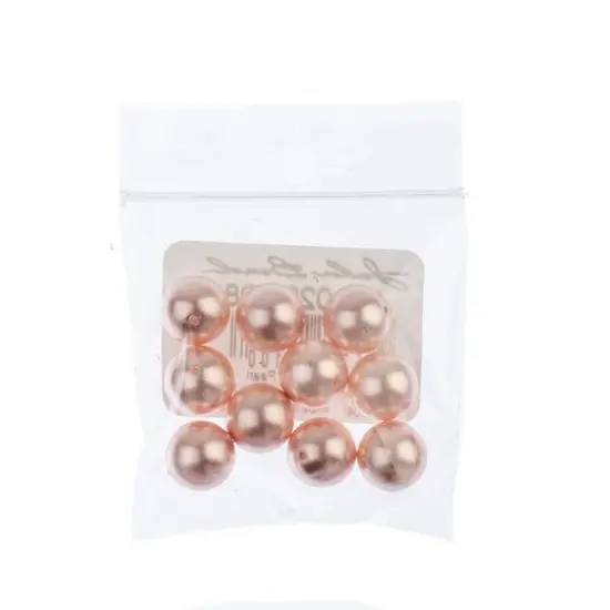 Preciosa Maxima 10mm Glass Nacre Pearls, 10ct. Rosaline {3}