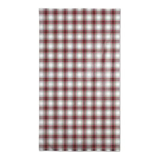 Red Gray Plaid 58x102 Tablecloth {1}