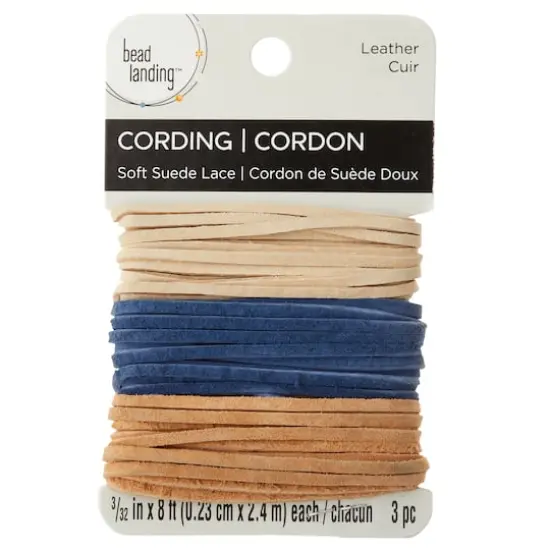 Cadet Blue, Ivory and Toast Soft Suede Lace Cording By Bead Landing&trade; {1}