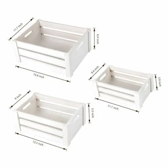 NEX&trade; Distressed Wood Storage Containers Display Risers Set Natural {4}