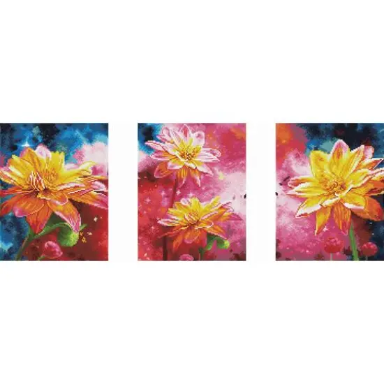 Diamond Art&reg; Yellow Flowers Triptych Kit {4}