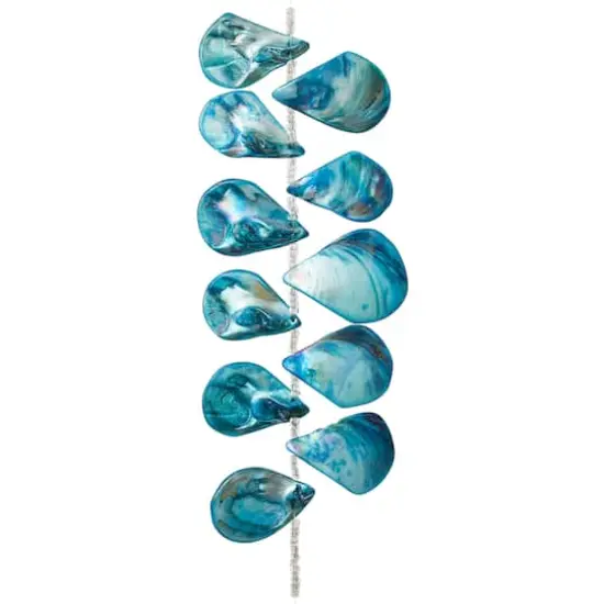 Teal Shell Teardrop Beads, 34mm by Bead Landing&trade; {5}