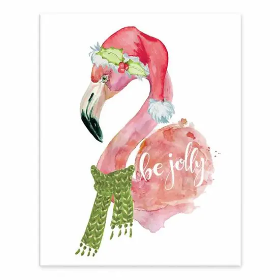 Be Jolly Flamingo 8x10 Tabletop Canvas {1}