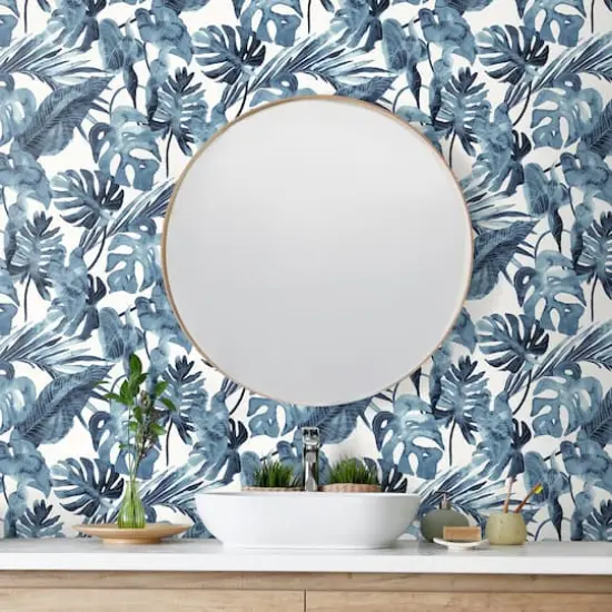 Tommy Bahama Falling Fronds Peel & Stick Wallpaper Lapis {3}