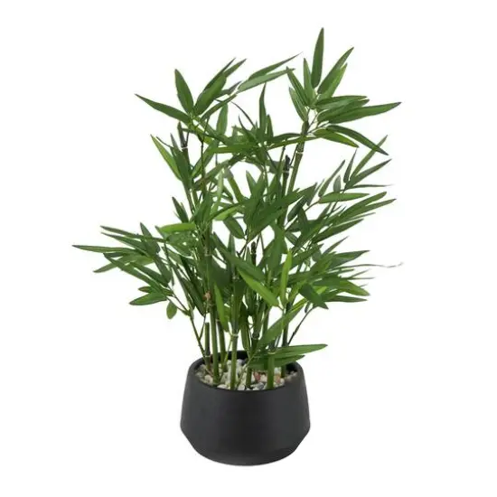 19" Green Foliage Artificial Plant with Black Pot {7}