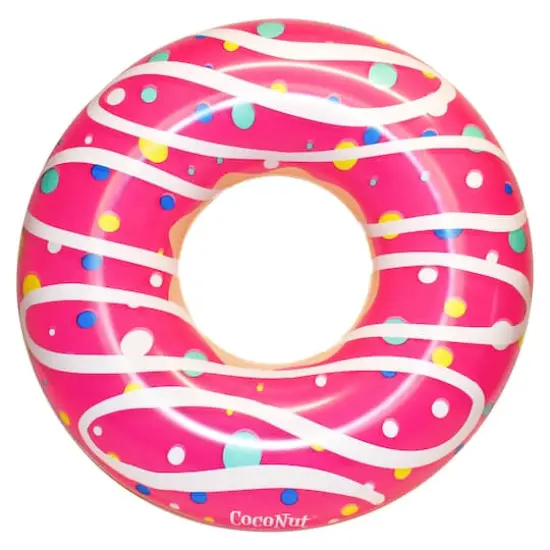 CocoNut Float 4ft. Pink Sprinkled & Glazed Donut Pool Float {1}