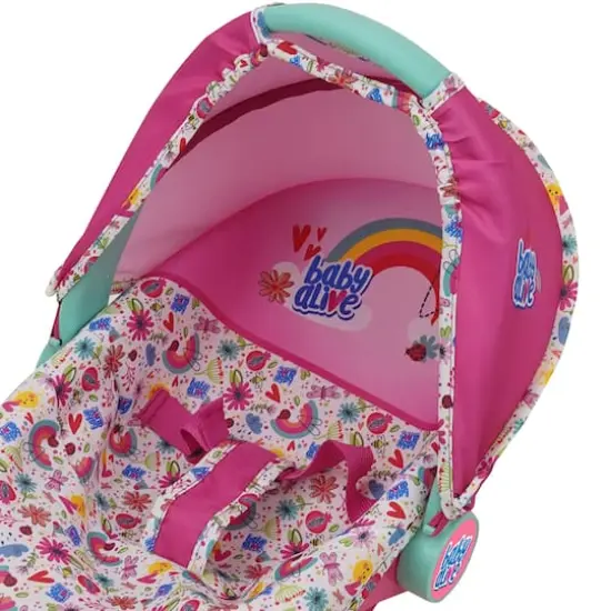 509 Crew Baby Alive Pink and Rainbow Deluxe Doll Car Seat {5}