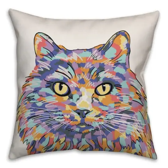 Watercolor Cat Throw Pillow {1}