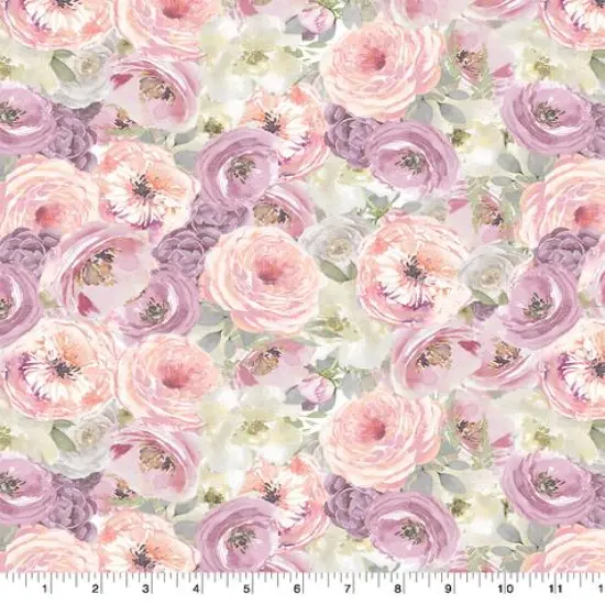 Suzanne Nicoll Peony Packed Floral Cotton Fabric {1}