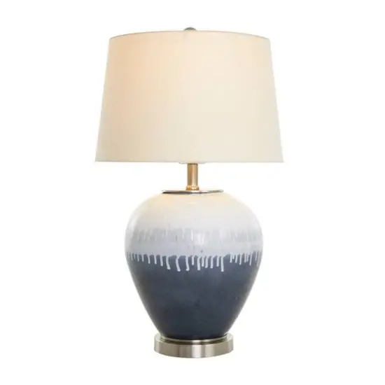 2ft. Blue Glass Colorblock Abstract Drip Accent Lamp {1}