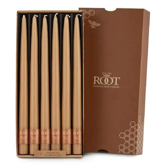 Root Candles 12" Unscented Taper Candles, 12ct. Beeswax {1}