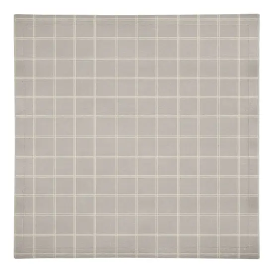 Gray & White Check Cotton Twill Napkin {1}