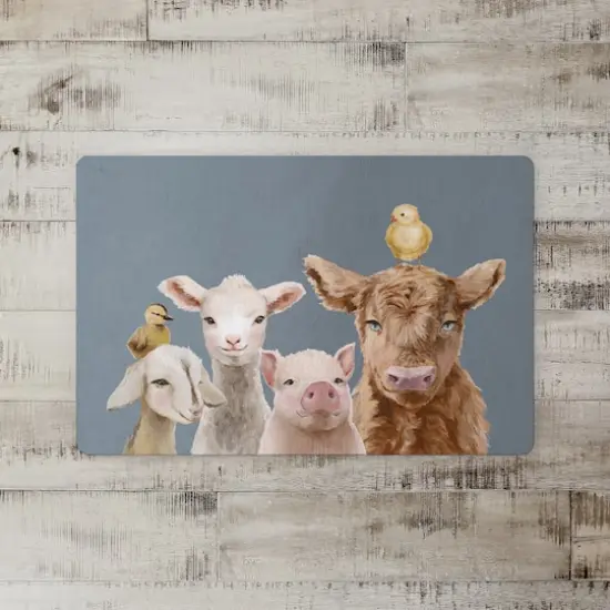 18" x 27" Baby Farm Animals on Slate Floor Mat {3}
