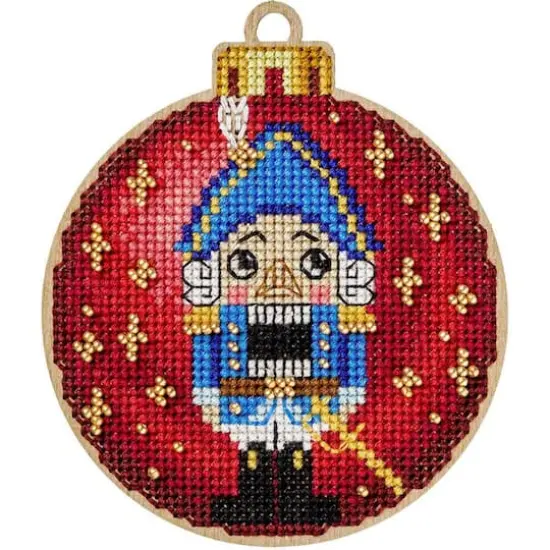 Wonderland Crafts Red & Blue Nutcracker Ornament Cross-Stitch Kit {3}
