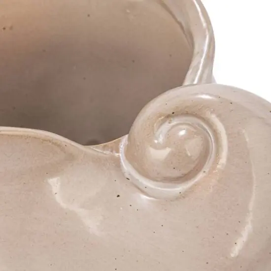 Hello Honey&reg; 5" White Stoneware Shell Planter {7}