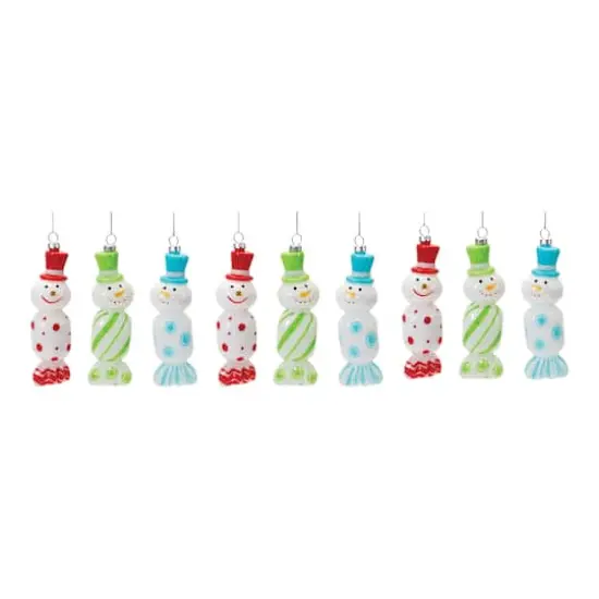 12ct. 6" Glass Snowman Candy Ornaments {4}