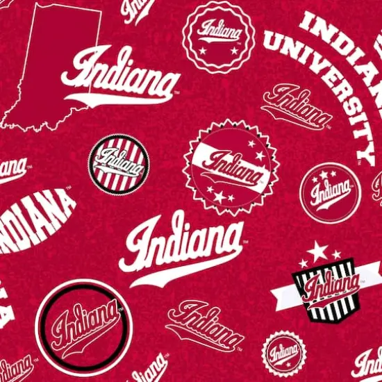 NCAA Indiana University Logo Toss Cotton Fabric {1}