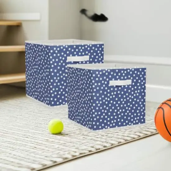 DII&reg; 13" French Blue & White Dots Storage Cube, 2ct. {8}