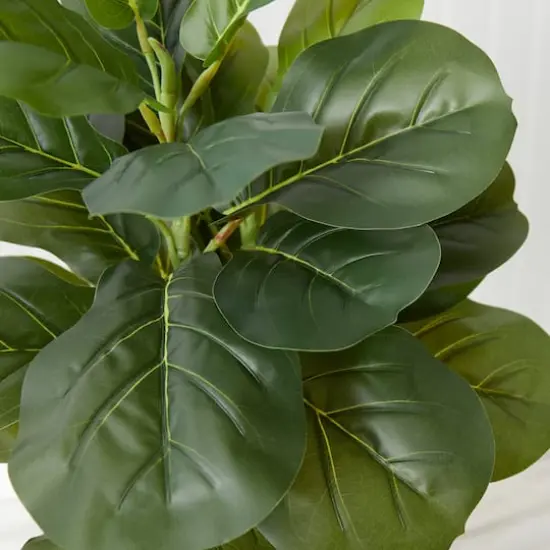 3ft. Artificial Fiddle Leaf Fig Tree With Handmade Cotton & Jute Woven Planter Set DIY Kit Black {6}