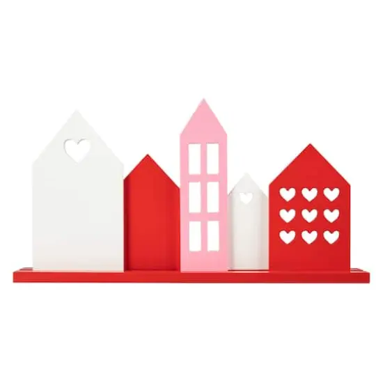 Glitzhome&reg; 16" Valentine's House Wooden Table Decor {8}