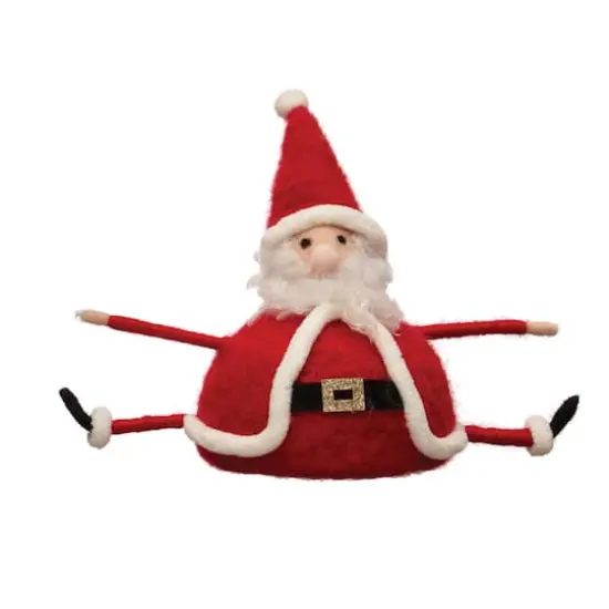 Hello Honey&reg; 7.75" Red & White Wool Felt Sitting Santa {1}