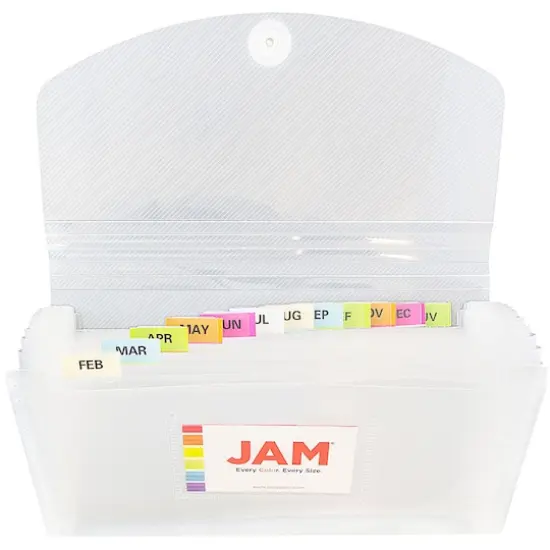 JAM Paper 13 Pocket Plastic Accordion FolderClear {6}