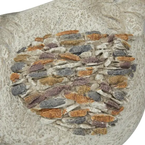 15" Gray Chicken Polystone Farmhouse Garden Sculpture {5}