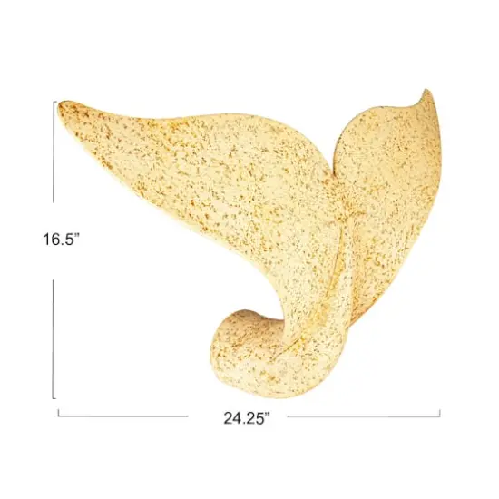 Hello Honey® 24.25" Cream Distressed Metal Whale Tail Wall Décor {5}