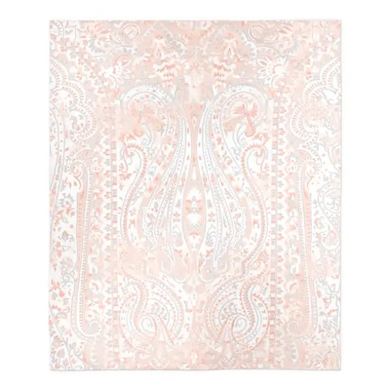 Blush Tapestry Sherpa Fleece Blanket {1}