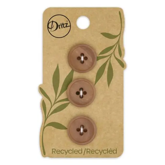 Dritz&reg; 18mm Recycled Paper Round Button, 9ct. Beige-camel {1}