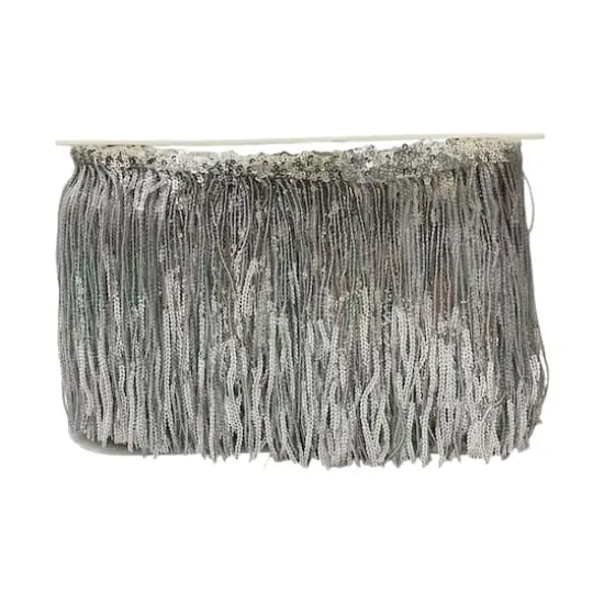 6.5" Sequin Fringe Trim by Celebrate It&reg; Silver {4}