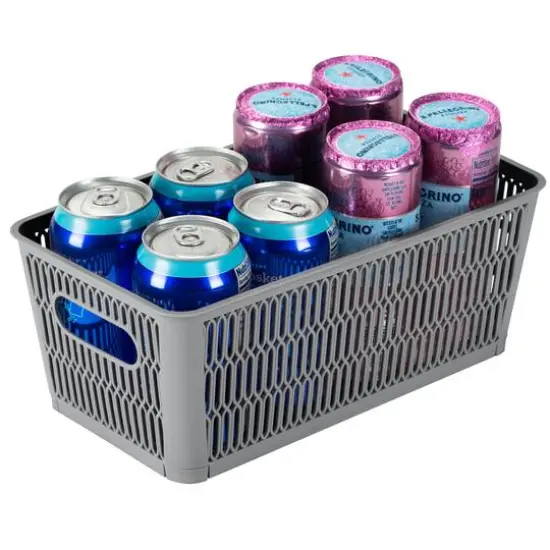 Simplify Slide 2 Stack It Small Storage Tote Baskets, 2ct. Gray {10}