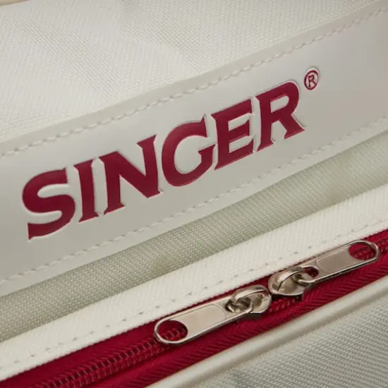 SINGER&reg; Cream & Red Sewing Machine Carry Case {5}