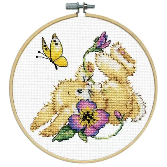 Design Works&trade; 8'' Round Bunny Counted Cross Stitch Kit {4}