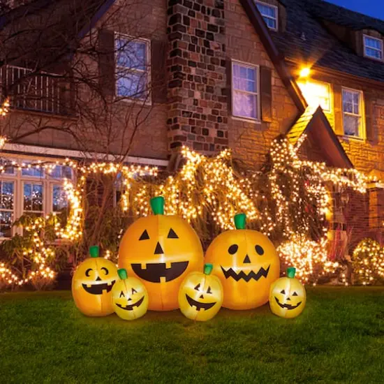 Glitzhome® 8ft. Lighted Inflatable Jack-O-Lantern Pumpkins Décor {1}