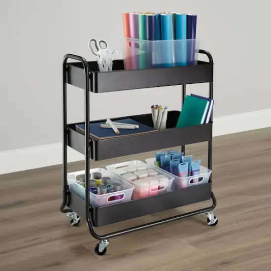 Hudson Rolling Cart by Simply Tidy&trade; Black {6}